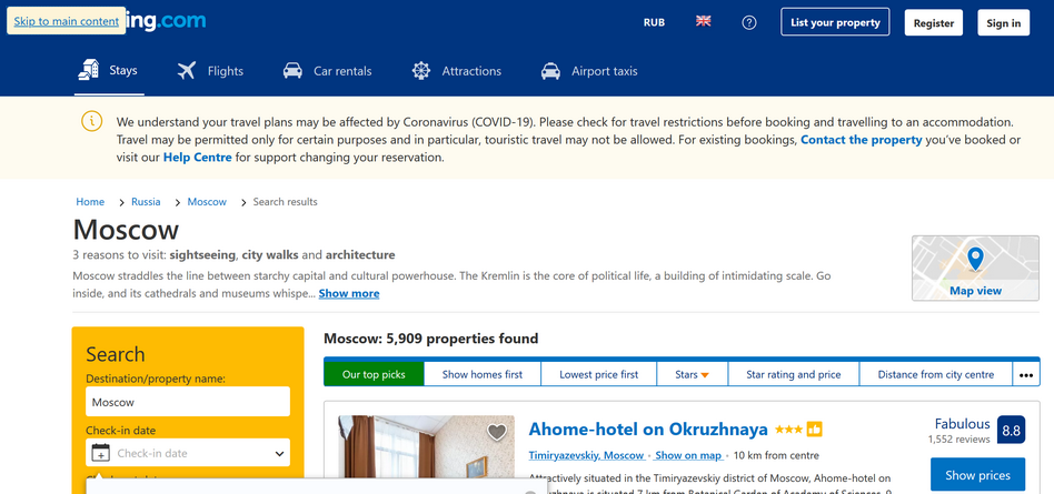 Booking.com website