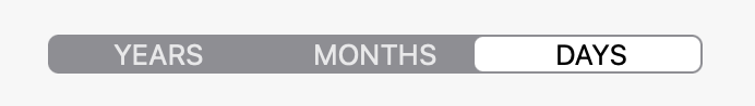 Segmented control for a date