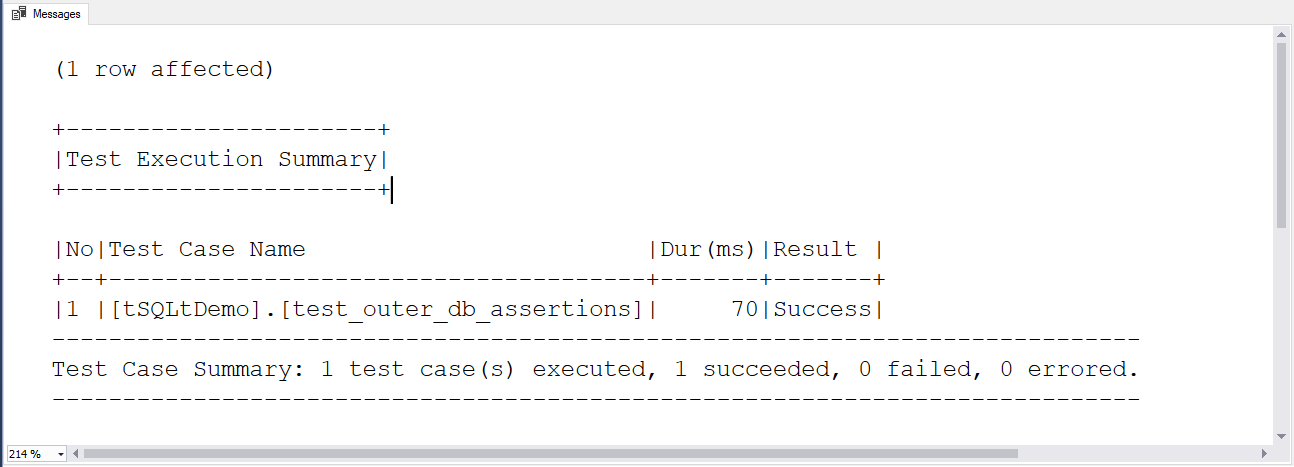 test execution summary
